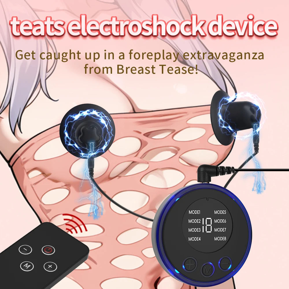 Electric Shock Nipple Clamps Breast Massager Stimulator BDSM Toys Bondage Clitoris Labia Clamp Slave Sex Toys Women Adult Games