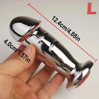 Metal Anal Plug Dilator Sex Toys with Jewel Base, Dildo Shaped Anus Ass Butt Plugs, G-Point Massage,Analplug Buttplug