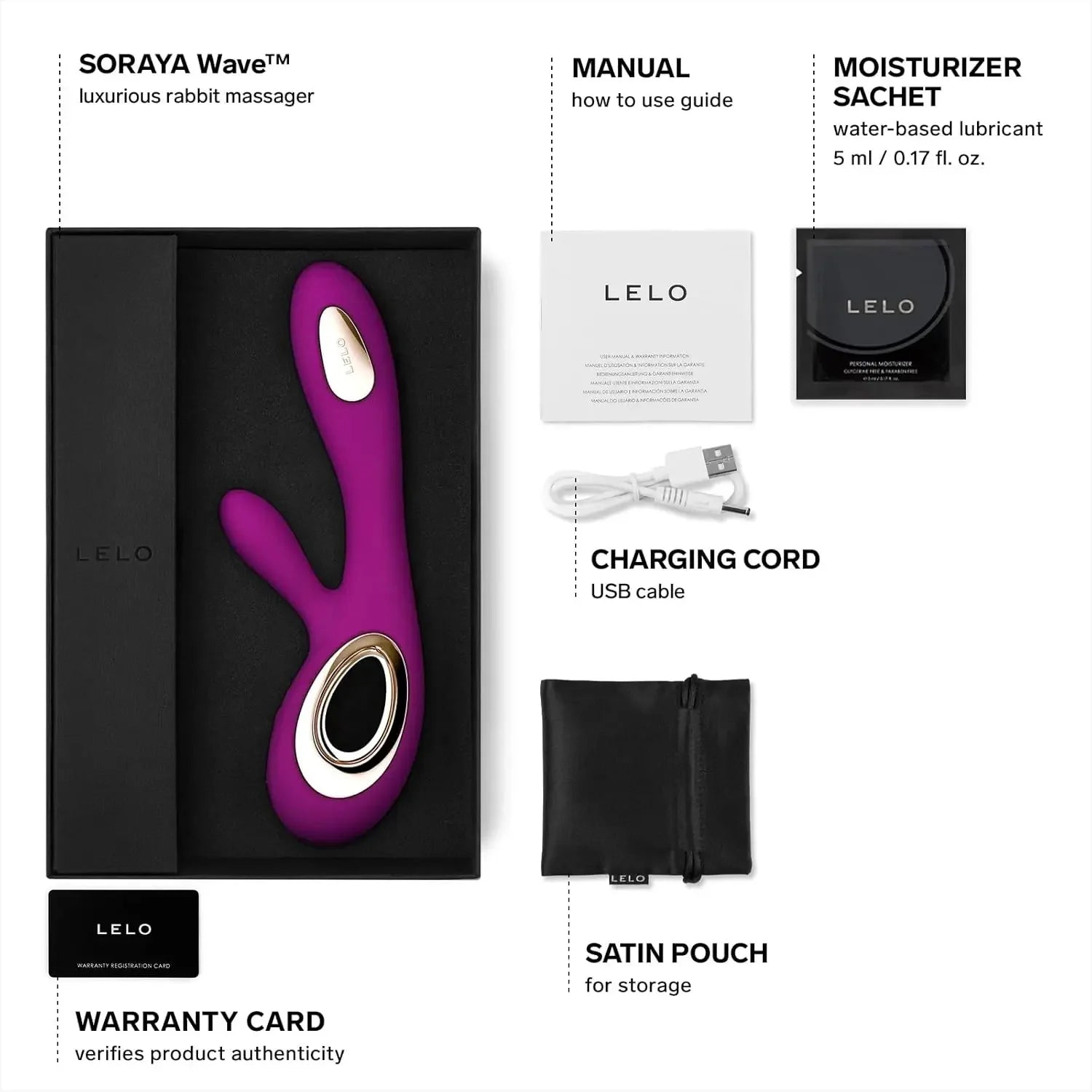 LELO Soraya Wave Luxurious G Spot Rabbit Vibrator Sex Toy, Vibrators for Women with Unique WaveMotion Technology