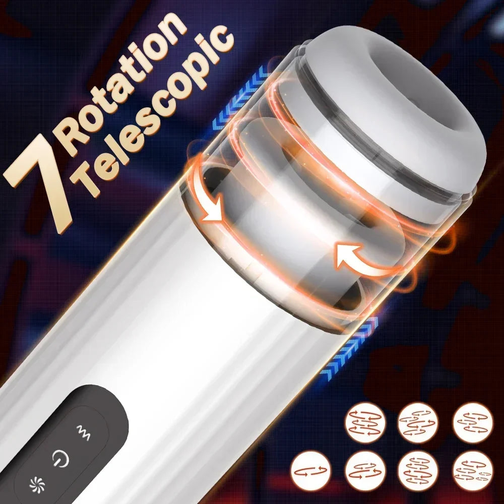 Automatic Telescopic Vibration Heated for Men Pussy Pocket Massager Pocket  Male Masturbator Masturbation Cup Sex Toys Adult 18+