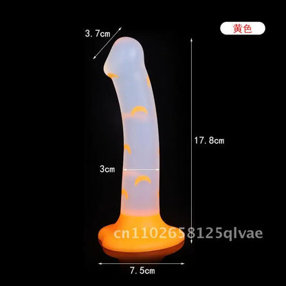 Luminous Platinum Silicone Anal Plug Special-Shaped Simulation Dildo for Adult Male Female Masturbation Jelly Glow in the Dark