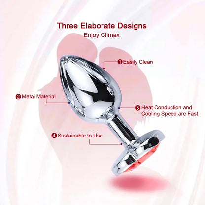 3 Size/set Metal Anal Plug for Women Men Couples Butt Plug Butt Toy Adult Game Masturbator Anal S/M/L Diamond Sex Toy for Adult