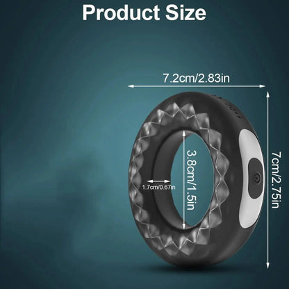USB Rechargeable Silicone Cock Ring Vibrator Locks Penis Stimulating Toy For Men Masturbating