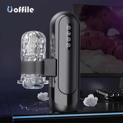 Automatic Male Masturbator Cup with Handle and Cell Phone Holder Penis Pump Sex Machine Stroker Adult Male Sex Toys For Men