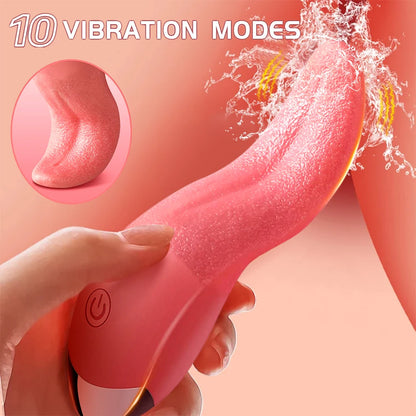 Sucking Rose Vibrator with Tongue Licking for Women Clitoral Stimulation Nipples Stimulator Female  Adult Goods Sex Toys