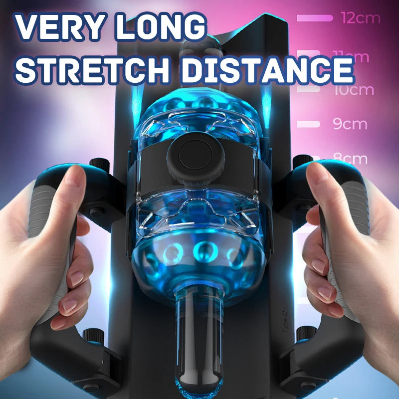 Fully Automatic Handle Masturbator 6-Segment Fixed-point Telescopic Male One-Key Burst Masturbation Cup Trainer Sex Toys for Men
