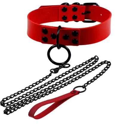 Bdsm Fetish Bondage Gear Sex Collar Leash Steel Chain Restricts Dog Chain Punish Neck Collars Sex Toys For Woman Man
