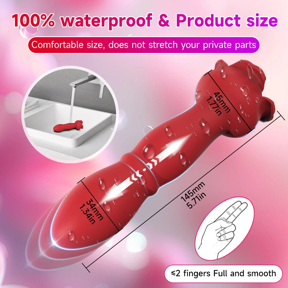 Thrusting Dildo App Remote Control Anal Plug Vibrator Male Prostate Massager 9 Modes Rose Anal Toy Butt Plug Sex Toys for Men