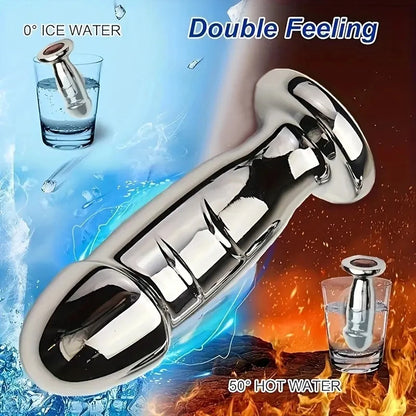 Metal Anal Plug Dilator Sex Toys with Jewel Base, Dildo Shaped Anus Ass Butt Plugs, G-Point Massage,Analplug Buttplug