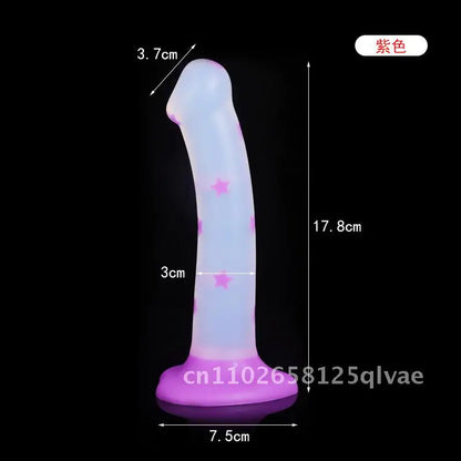 Luminous Platinum Silicone Anal Plug Special-Shaped Simulation Dildo for Adult Male Female Masturbation Jelly Glow in the Dark