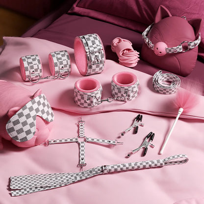 Bondage Toys BDSM Sex Restrsaints Erotic Adults Toys Handcuffs Ankle Cuffs Collar Sex Toy Adults Games Sex Leather Ferminino Kit