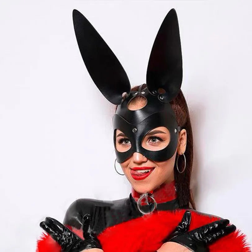 Women Exotic Leather Mask Half Face Cat Fox Sexy Cosplay Masks Adult BDSM Sex Games Toy Goth Punk Party Bar Costume Accessories