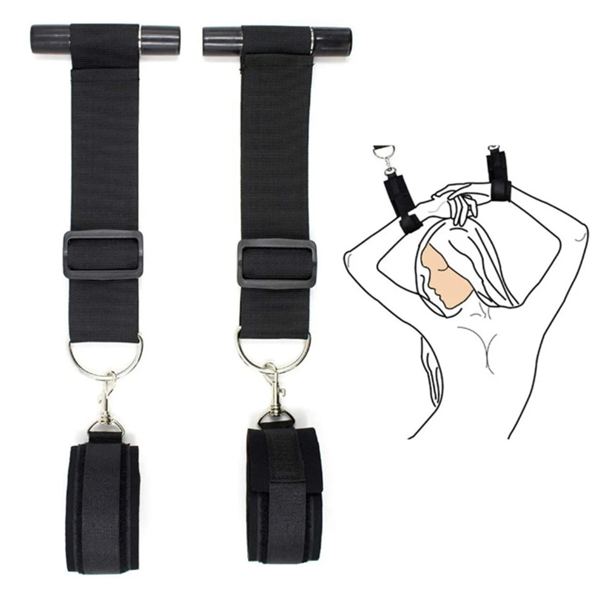 Women Door Hanging Handcuffs BDSM Restraint Handcuff Sex Toys SM Slave Role Play Hand Cuffs Adult Couple Erotic Games Sextoys