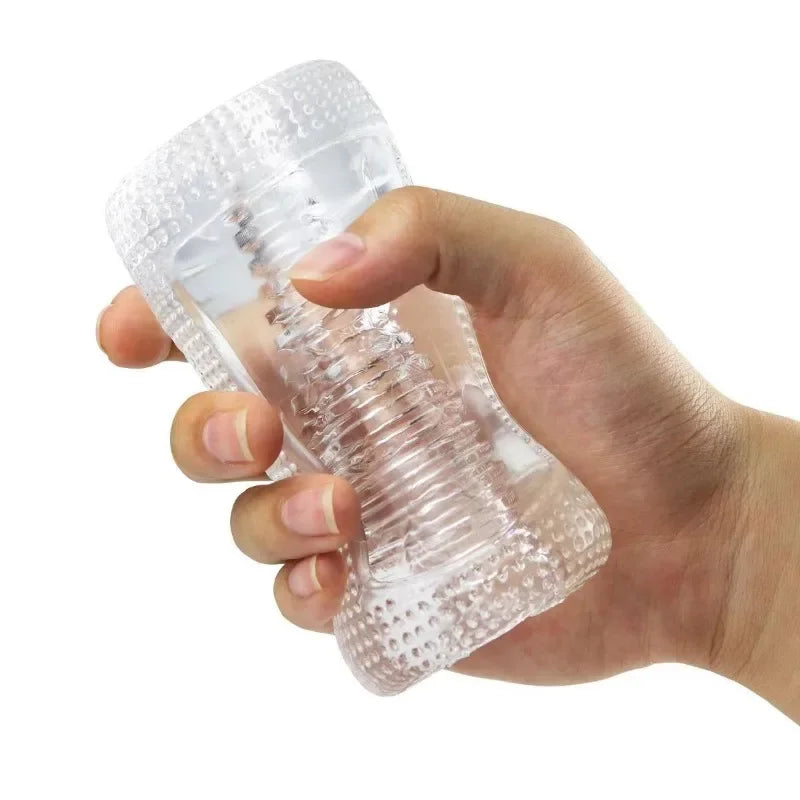 Male Masturbator Transparent Jelly Artificial Vaginal Real Pussy for Men Penis Exerciser Cock Enlarger Suck Sex Toys Erotic 18+