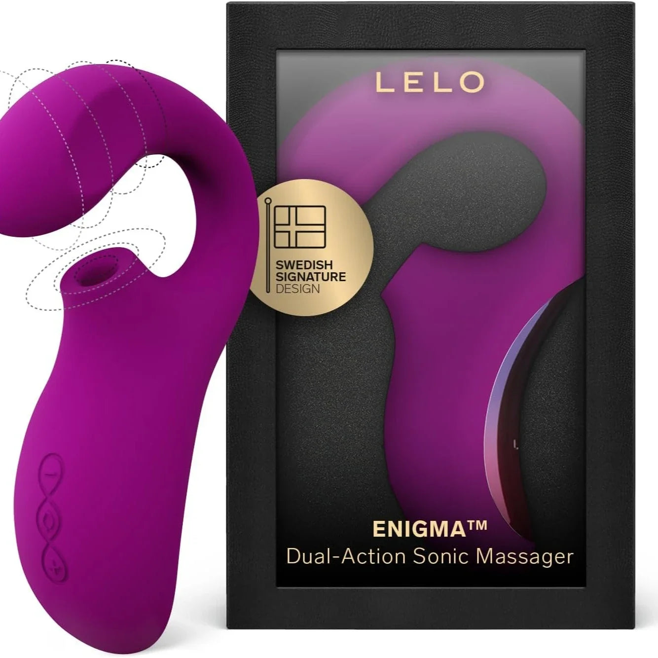 LELO ENIGMA Dual-action Sonic Stimulation Waterproof Sex Toy  Vibrator Rabbit and Clitoral Sucker with 8 Vibrating Patterns