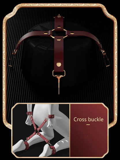 Sexy BDSM Leather Plush Bundle Set, Exotic Sex Toy, Gear Collar, Hip, Oral Erotic Bundle, Eye Mask, Whipping Nipple Clip