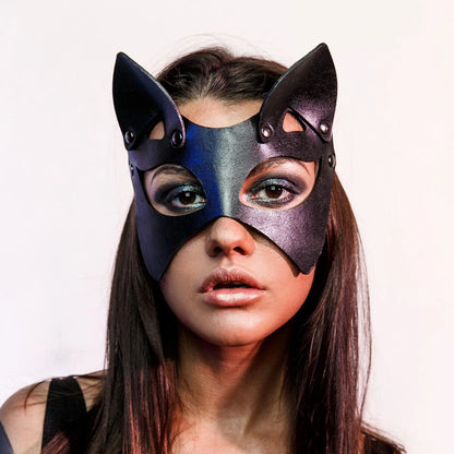 Women Exotic Leather Mask Half Face Cat Fox Sexy Cosplay Masks Adult BDSM Sex Games Toy Goth Punk Party Bar Costume Accessories