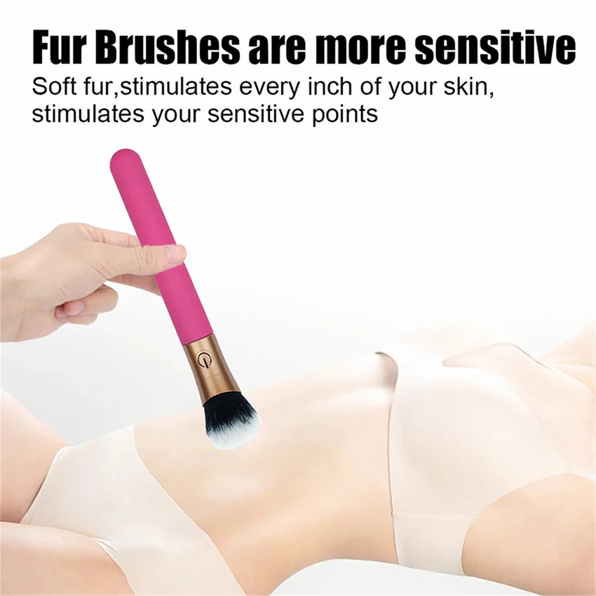 Vibrators Makeup Brush Massagers Strong Shock 10 Modes Vibration Nipple Clitoral Masturbation Stimulator AV Magic Dildo Wand 18+