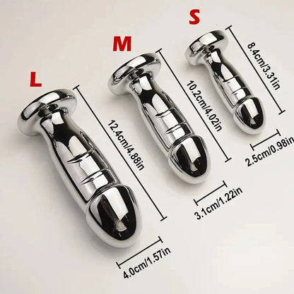 Metal Anal Plug Dilator Sex Toys with Jewel Base, Dildo Shaped Anus Ass Butt Plugs, G-Point Massage,Analplug Buttplug
