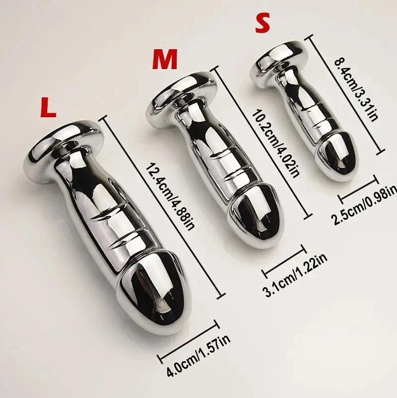 Metal Anal Plug Dilator Sex Toys with Jewel Base, Dildo Shaped Anus Ass Butt Plugs, G-Point Massage,Analplug Buttplug