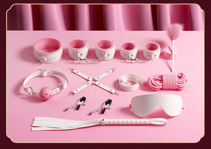 Bondage Toys BDSM Sex Restrsaints Erotic Adults Toys Handcuffs Ankle Cuffs Collar Sex Toy Adults Games Sex Leather Ferminino Kit