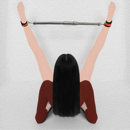 Stainless Steel Open Leg Rod for Sex Slave Cosplay Anklecuff Open Leg Restraint BDSM Bondage Adjustable Sex Toy