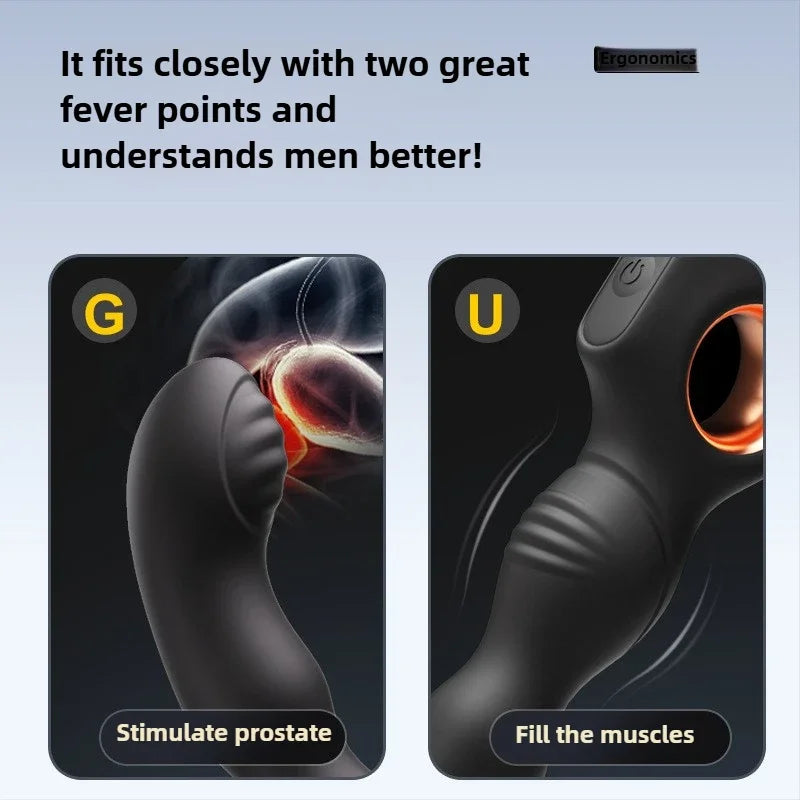 Anal Vibrator Male Prostate Massager Stimulator G-spot Vibrating Butt Plug for Men Gay Anal Sex Toys for Beginner Adult Supplies