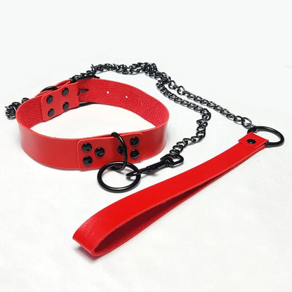Bdsm Fetish Bondage Gear Sex Collar Leash Steel Chain Restricts Dog Chain Punish Neck Collars Sex Toys For Woman Man