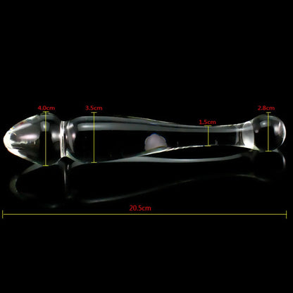 205MM Curved Glass Dildo Bead Glass Butt Plug Due Wand Sex Toy Explore Ass Play Women Man Stimulate Orgasmic Lesbian BackDoor