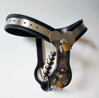 Female Stainless Steel Chastity Belt with Dildo Plug Underwear BDSM Bondage Exotic Chastity Device Flirting Women Toys for Woman