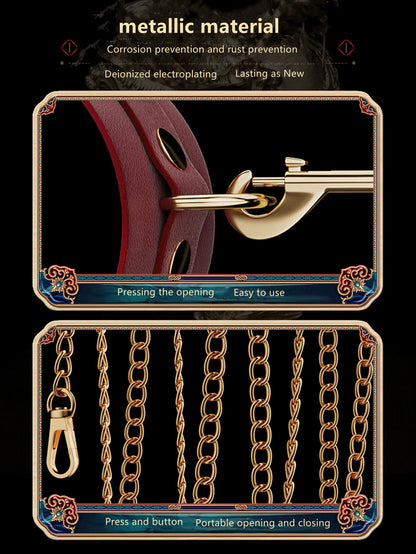 Sexy BDSM Leather Plush Bundle Set, Exotic Sex Toy, Gear Collar, Hip, Oral Erotic Bundle, Eye Mask, Whipping Nipple Clip
