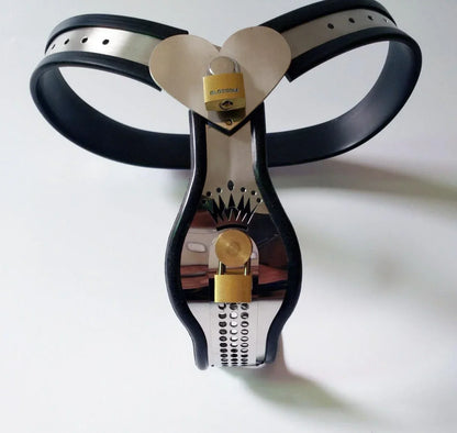 Female Stainless Steel Chastity Belt with Dildo Plug Underwear BDSM Bondage Exotic Chastity Device Flirting Women Toys for Woman
