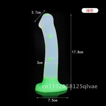Luminous Platinum Silicone Anal Plug Special-Shaped Simulation Dildo for Adult Male Female Masturbation Jelly Glow in the Dark