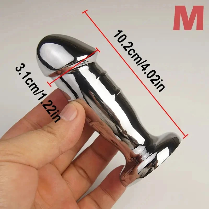 Metal Anal Plug Dilator Sex Toys with Jewel Base, Dildo Shaped Anus Ass Butt Plugs, G-Point Massage,Analplug Buttplug