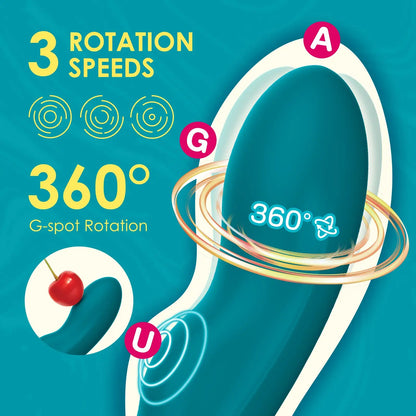 Rotating Vibrator G Spot Vibrator Clitoral Stimulator Dildo Vibrator for Women with 10 Vibration Modes & 3 G-spot Rotation