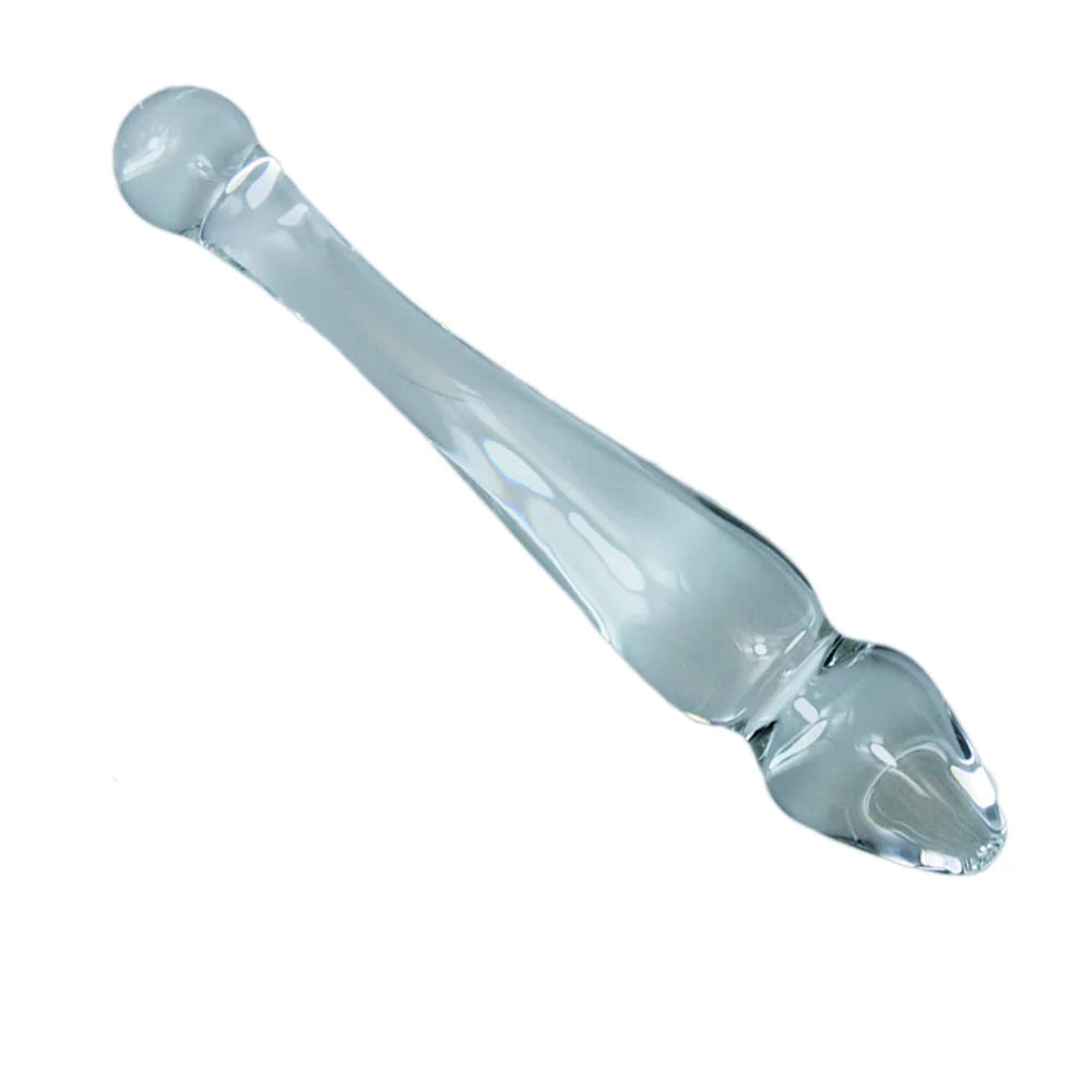 205MM Curved Glass Dildo Bead Glass Butt Plug Due Wand Sex Toy Explore Ass Play Women Man Stimulate Orgasmic Lesbian BackDoor