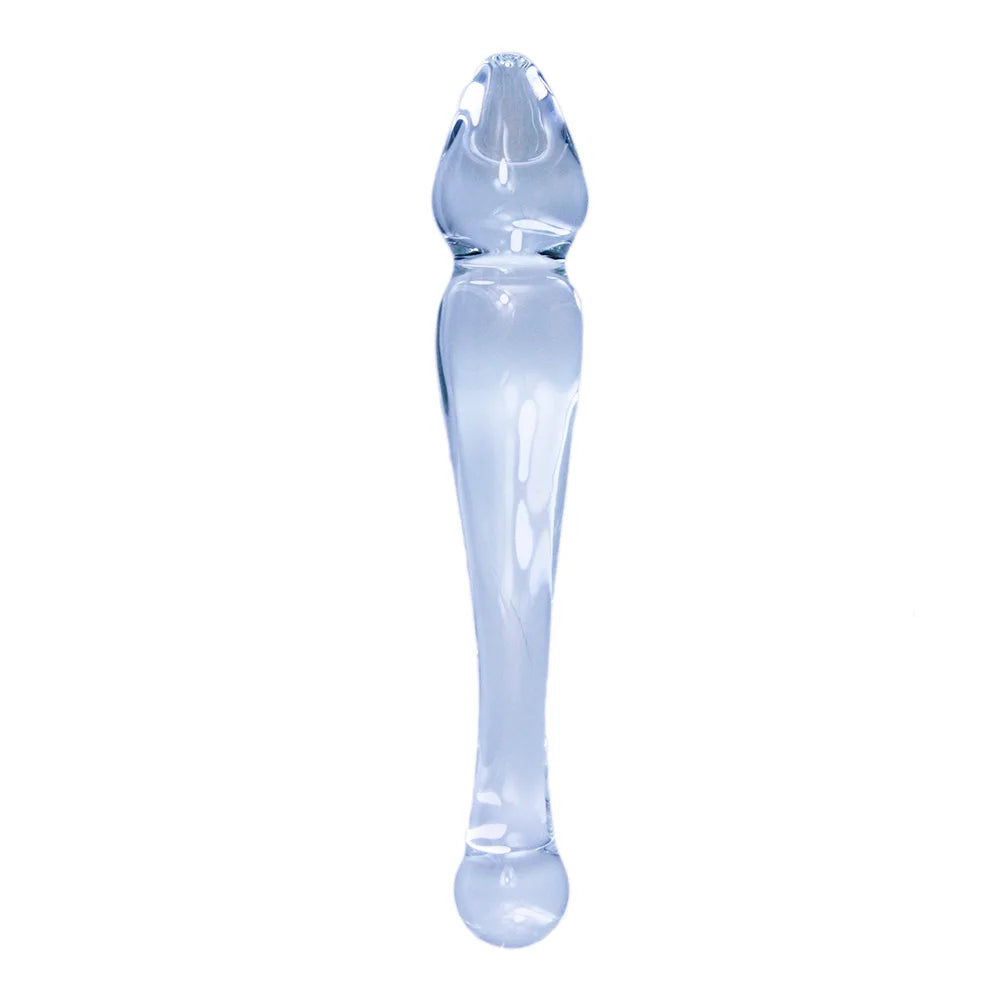 205MM Curved Glass Dildo Bead Glass Butt Plug Due Wand Sex Toy Explore Ass Play Women Man Stimulate Orgasmic Lesbian BackDoor