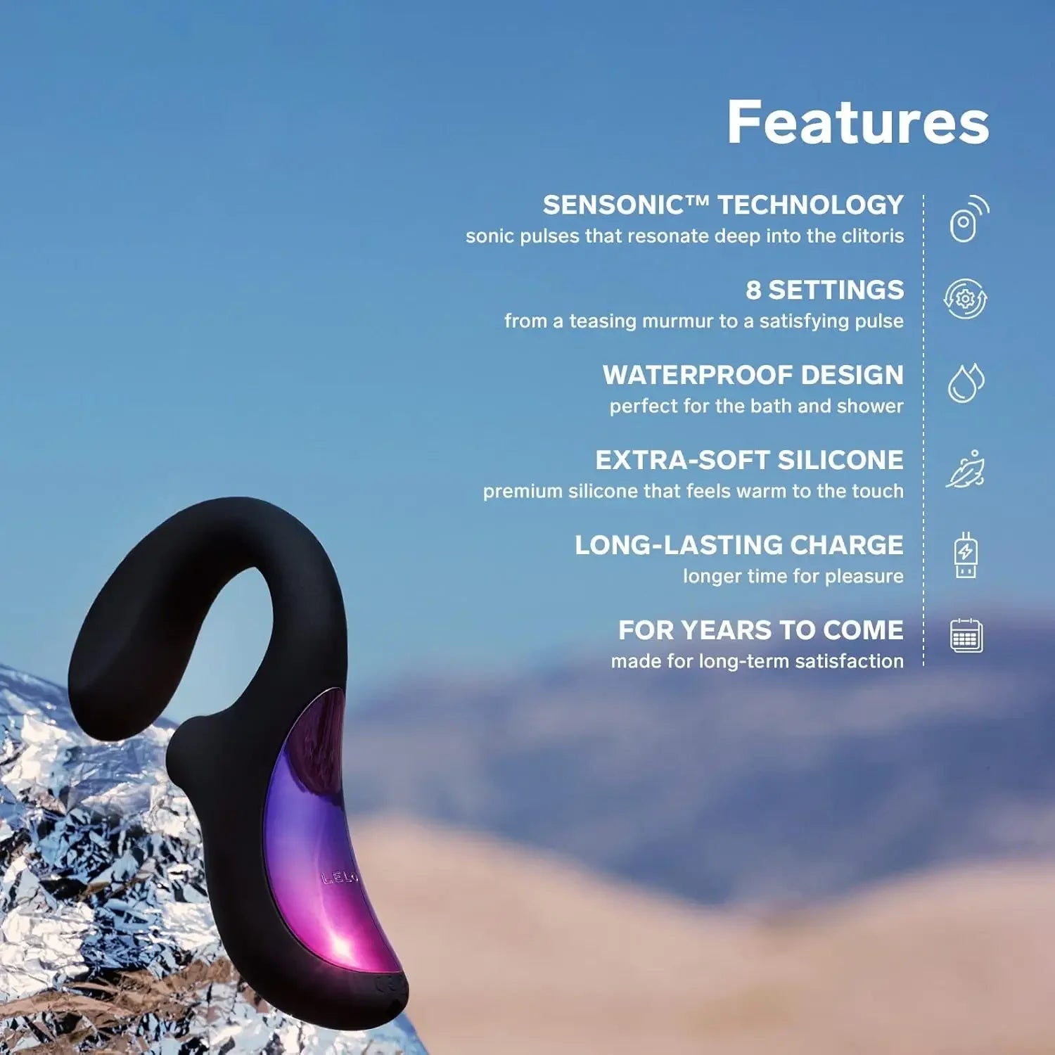 LELO ENIGMA Dual-action Sonic Stimulation Waterproof Sex Toy  Vibrator Rabbit and Clitoral Sucker with 8 Vibrating Patterns