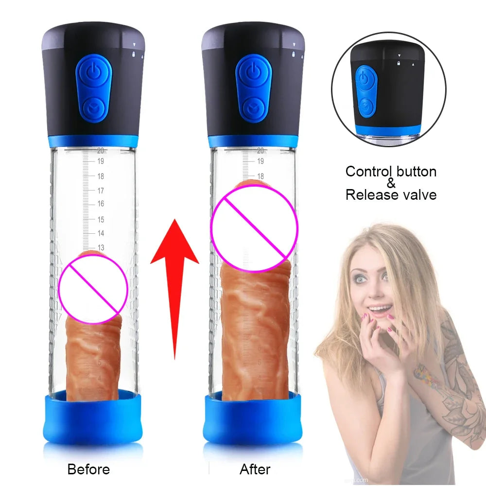 Electric Penis Pump Penis Enlarger Vacuum Pump Sex Toys for Men Penile Bigger Trainer Adult Male Masturbator Penis Enlargement
