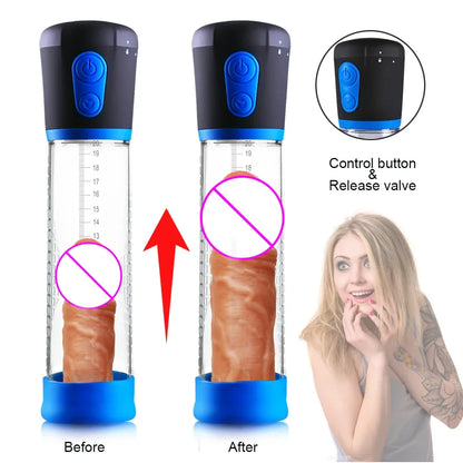 Electric Penis Pump Penis Enlarger Vacuum Pump Sex Toys for Men Penile Bigger Trainer Adult Male Masturbator Penis Enlargement