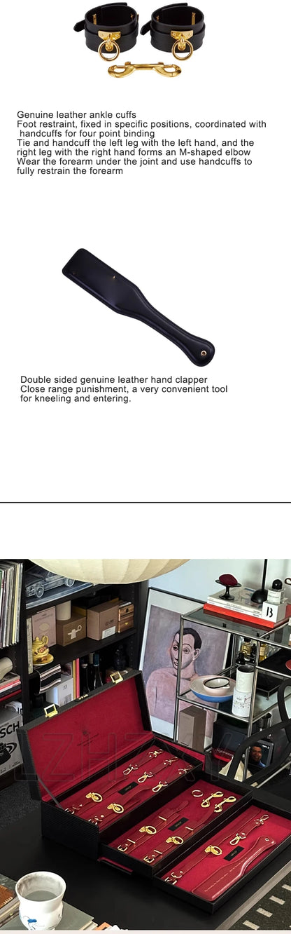Gift Box Set Bundled Items Sex Collars Handcuffs Ankle Shackles, SP Ankle Shackles Binding Sex Toys SM Products