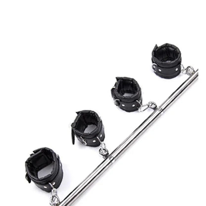 Stainless Steel Adjustable Open Leg Bar Handcuffs Ankle Cuffs Lockable Bondage Set Sex Slave Restraints Dog Collar Sex Toys BDSM