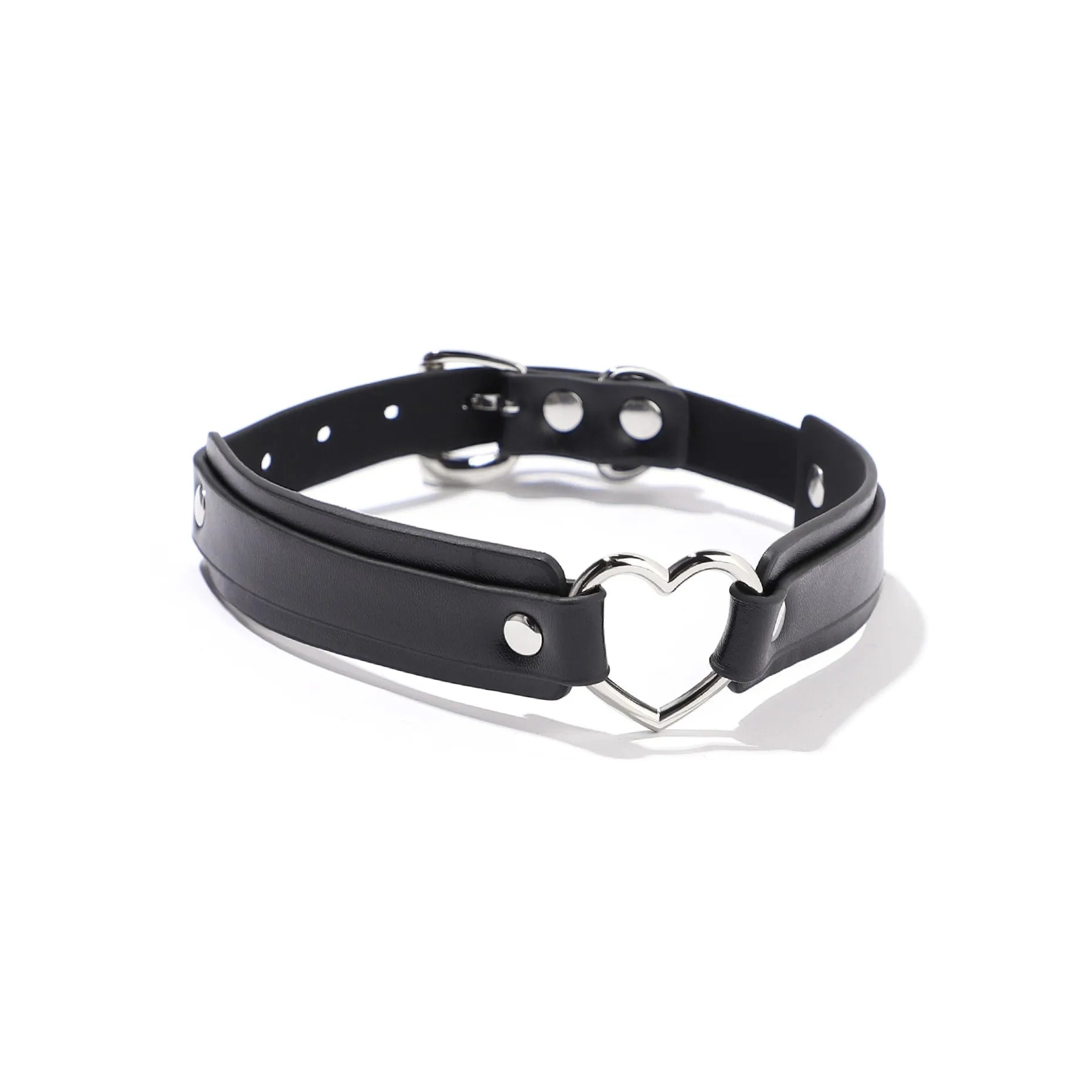 CKQU BDSM Leather Adjustable Neck Collar with Metal Chain & Bell for Adult Bondage Roleplay Luminous Safe Control Hot Sale