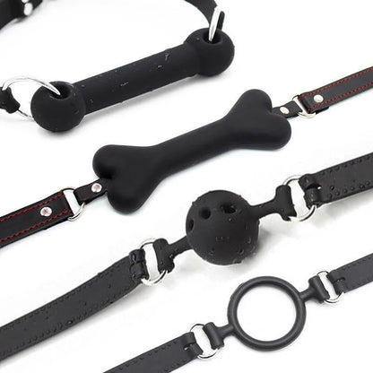 Silicone Mouth Gag Oral Sex Bondage Mouth Ball Plug Dildo Gag Adult Restraint BDSM Sex Toys Drop Shipping