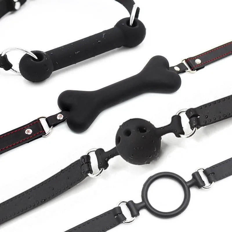 Silicone Mouth Gag Oral Sex Bondage Mouth Ball Plug Dildo Gag Adult Restraint BDSM Sex Toys Drop Shipping