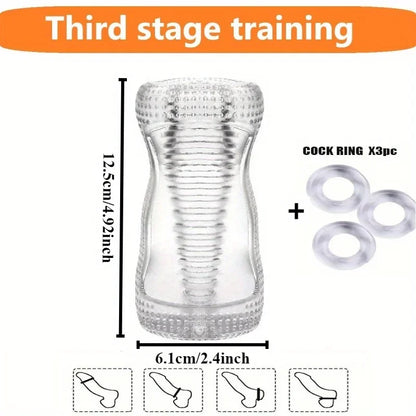 Male Masturbator Transparent Jelly Artificial Vaginal Real Pussy for Men Penis Exerciser Cock Enlarger Suck Sex Toys Erotic 18+