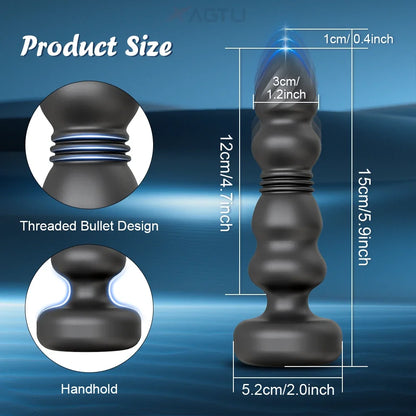 Thrusting Anal Plug Vibrator Anal Beads Male Prostate Massager Telescopic Vibrating Butt Plug Stimulator Sex Toys for Women Men