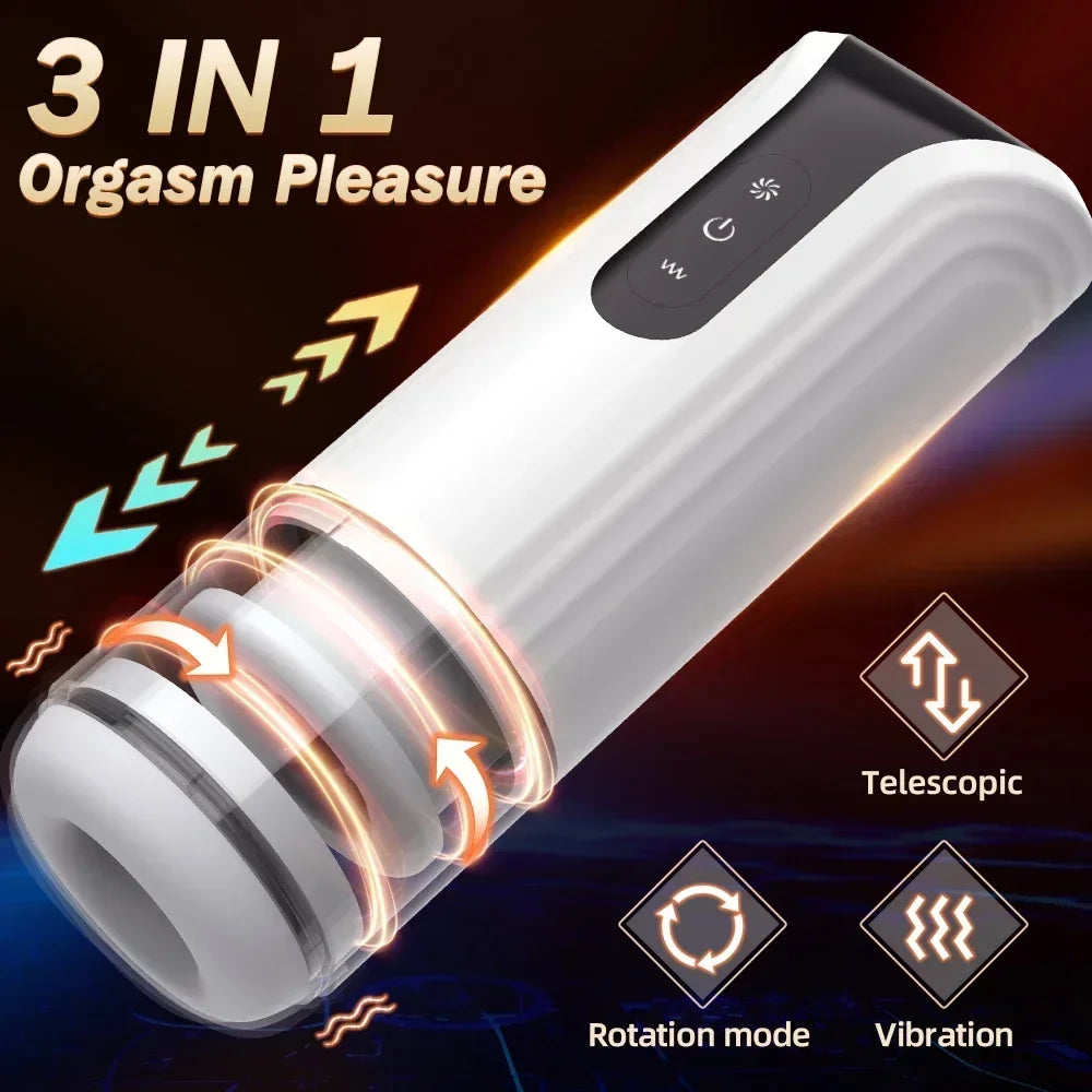 Automatic Telescopic Vibration Heated for Men Pussy Pocket Massager Pocket  Male Masturbator Masturbation Cup Sex Toys Adult 18+