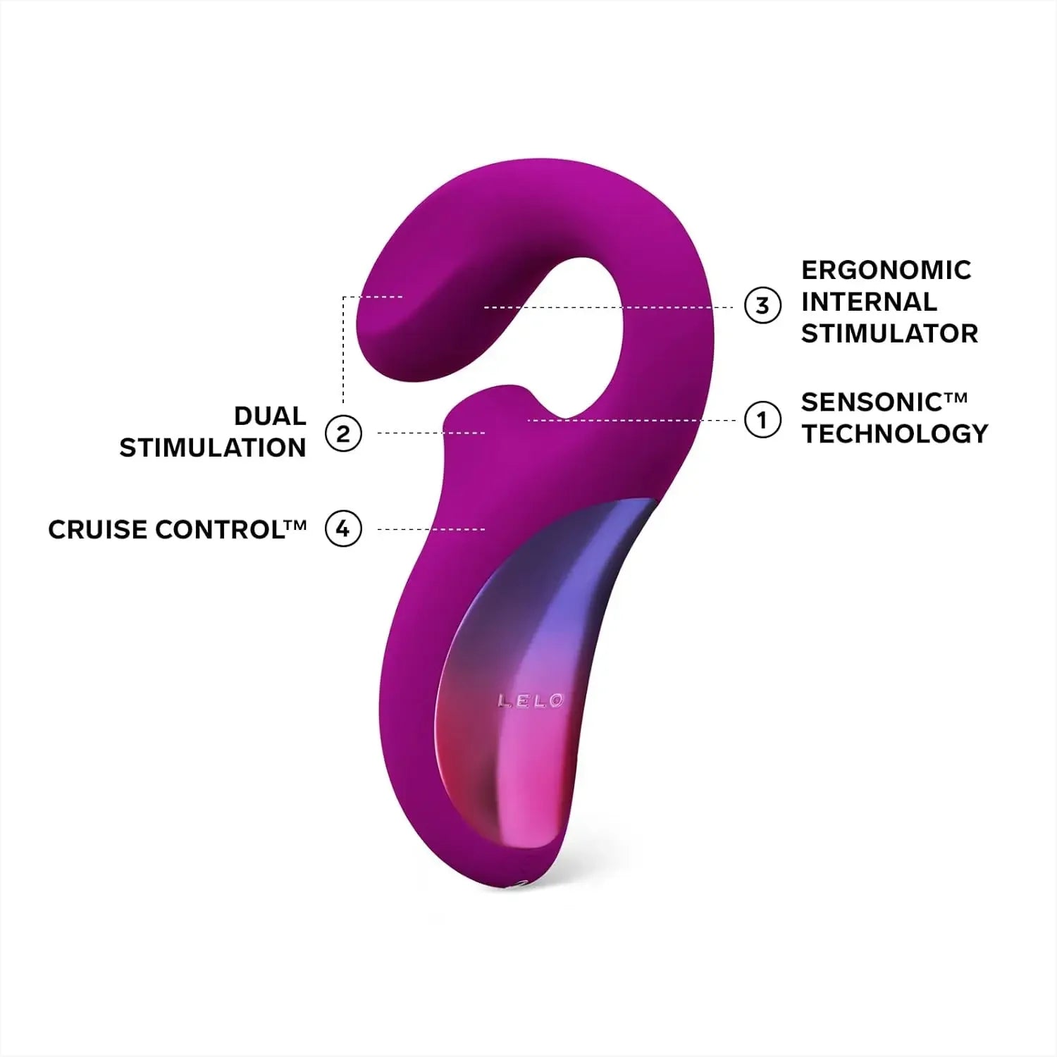 LELO ENIGMA Cruise Dual Stimulator Waterproof Clitoral Vibrator with 8 Vibrating Patterns Rabbit Sex Toy Vibrator for Women