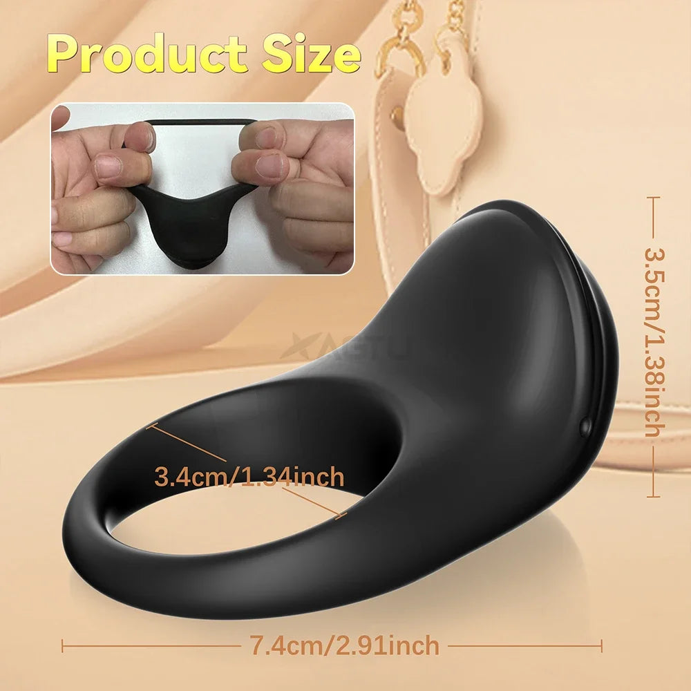 APP Control Vibrating Penis Ring Cock Ring for Men Ejaculation Delay Penis Glans Vibrator Chastity Cage Adult Sex Toy for Men